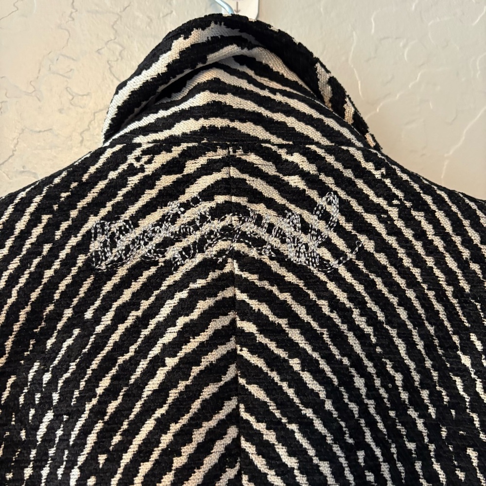 Desigual designer tapestry black white red we love jacket coat RARE size 10 NEW - Picture 16 of 16